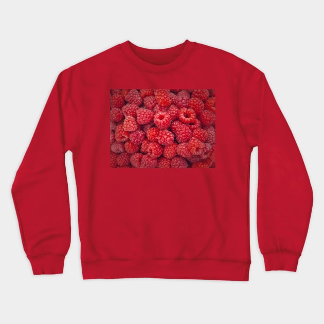 Ripe red raspberry Crewneck Sweatshirt by psychoshadow